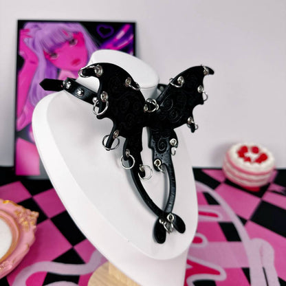 Gothic Punk Butterfly Wings Black Choker