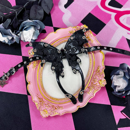 Gothic Punk Butterfly Wings Black Choker