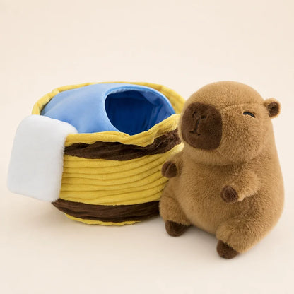 Capybara Sleeping Basket Plush Open Basket View