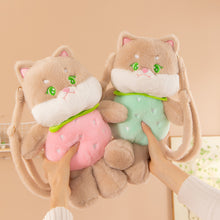 Cute Strawberry shape Cat Plush Backpack