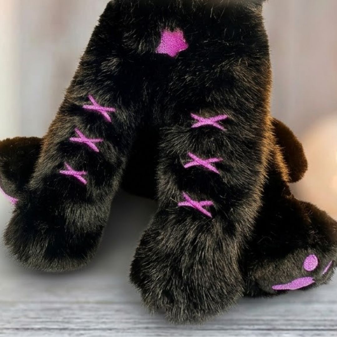 Goth Purple Cat with Butterfly Wings