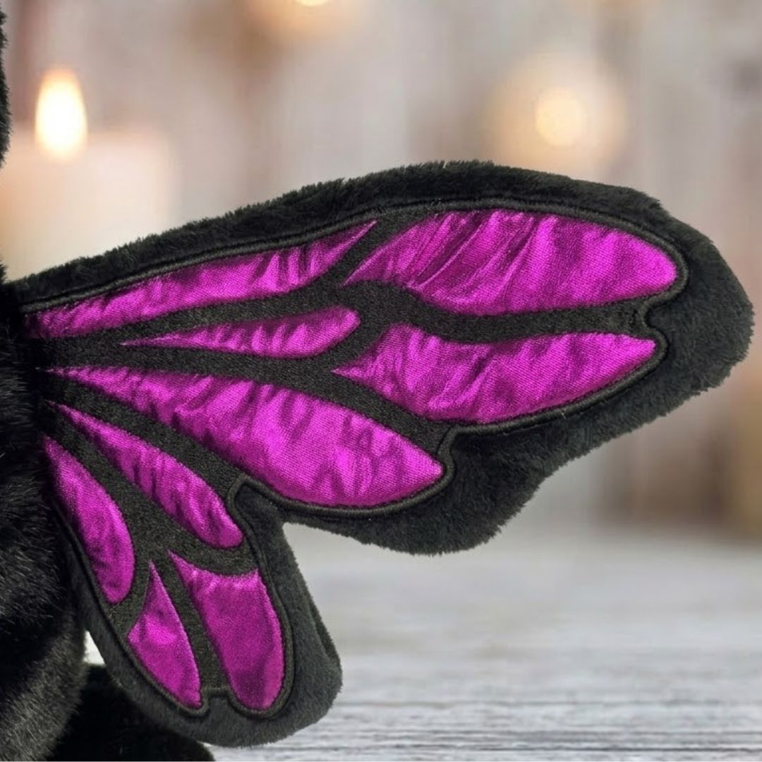 Goth Purple Cat with Butterfly Wings