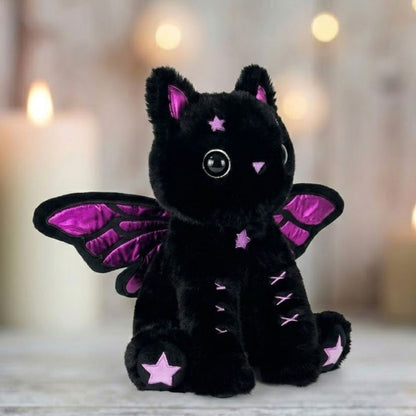 Goth Purple Cat with Butterfly Wings