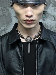 Cyberpunk Mechanical Chain Men's Choker