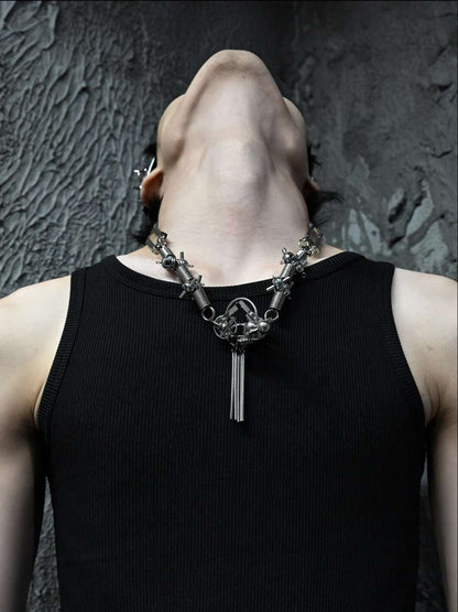 Cyberpunk Mechanical Chain Men's Choker