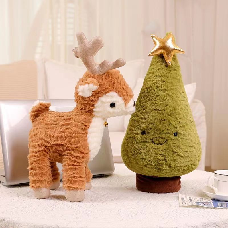 Christmas tree and reindeer plush toys