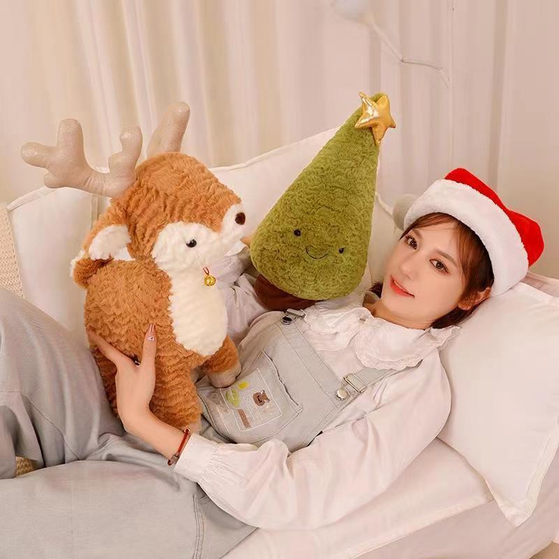 Christmas tree and reindeer plush toys