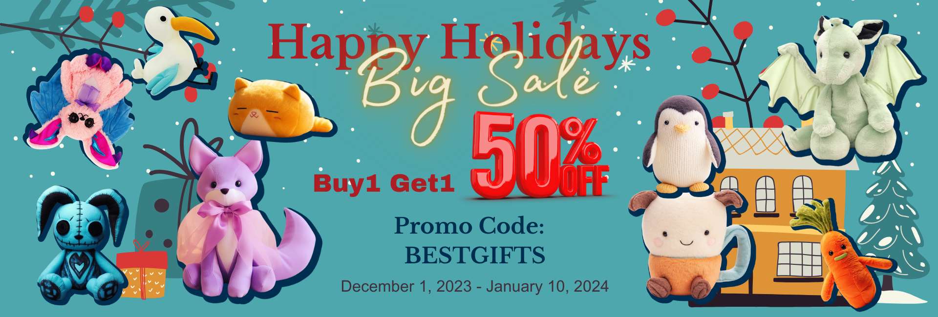 holiday sale banner plushthis