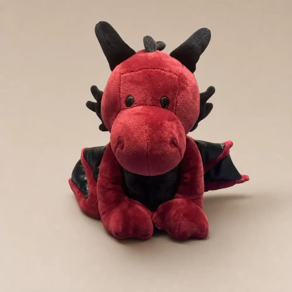 Crimson Red Dragon Plush Front Portrait Stuffed Animal