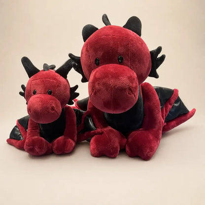 Crimson Red Dragon Plush Size Comparison Stuffed Animal