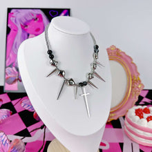 Gothic Spiked Cross Cord Choker