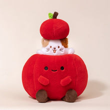 Cute Apple and Cat Plush Set