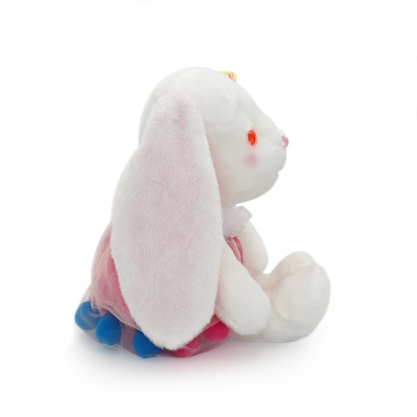 Side of white rabbit plush toy