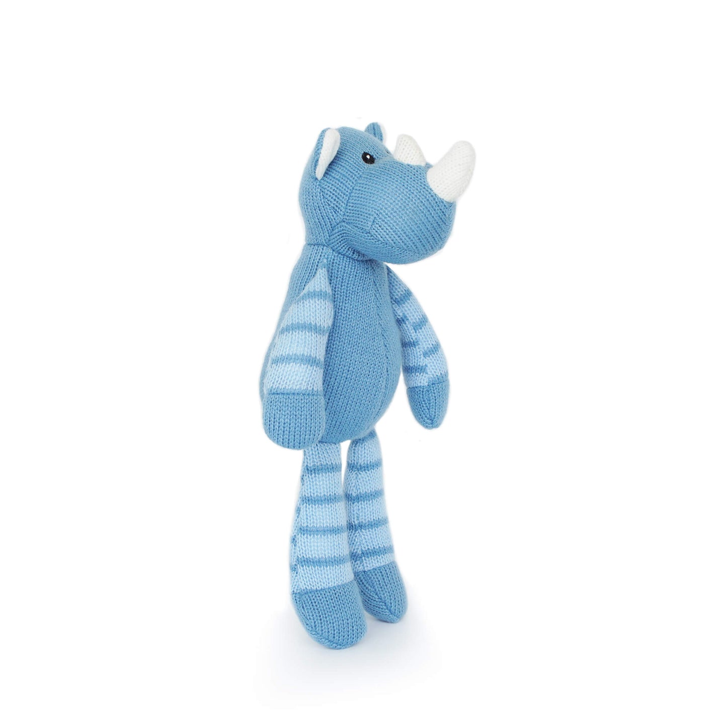 Hippo blue horn knitted animal toy PlushThis