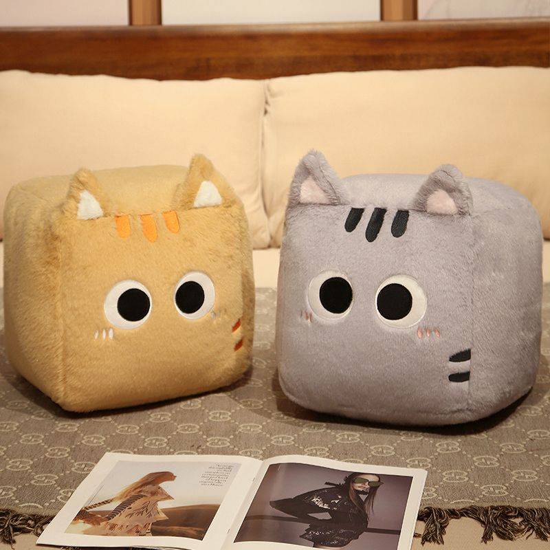 square cat plush pillows