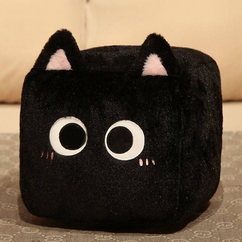  square black cat plush pillows