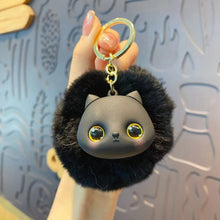 Cute Fluffy Cat Plush Keychain