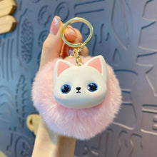 Cute Fluffy Cat Plush Keychain