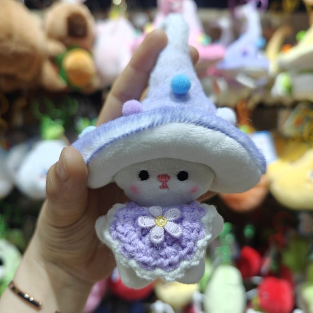 Cute Mushroom Plush Keychain