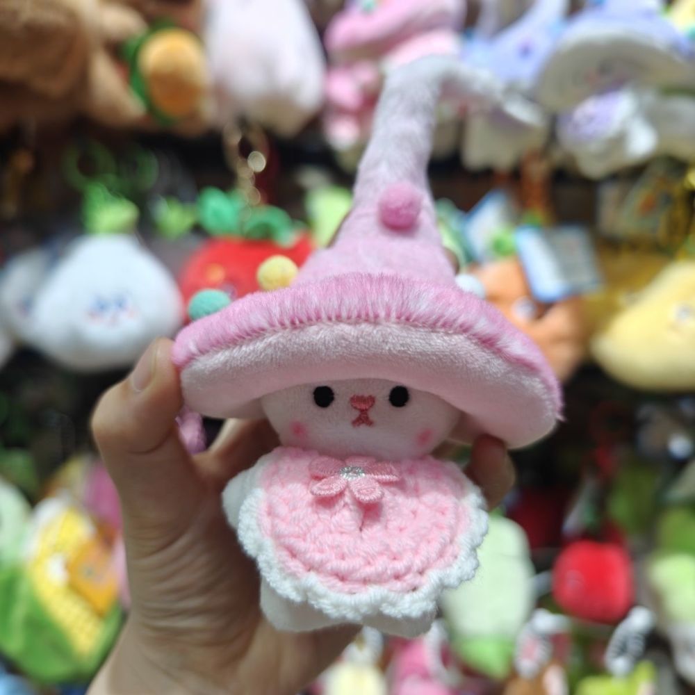 Cute Mushroom Plush Keychain