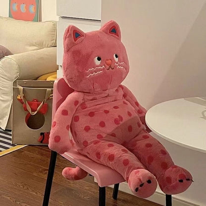 Cute Polka Dot Cat Stuffed Animal