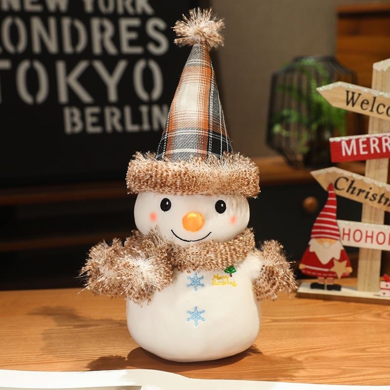 Cute Brown Snowman Plush