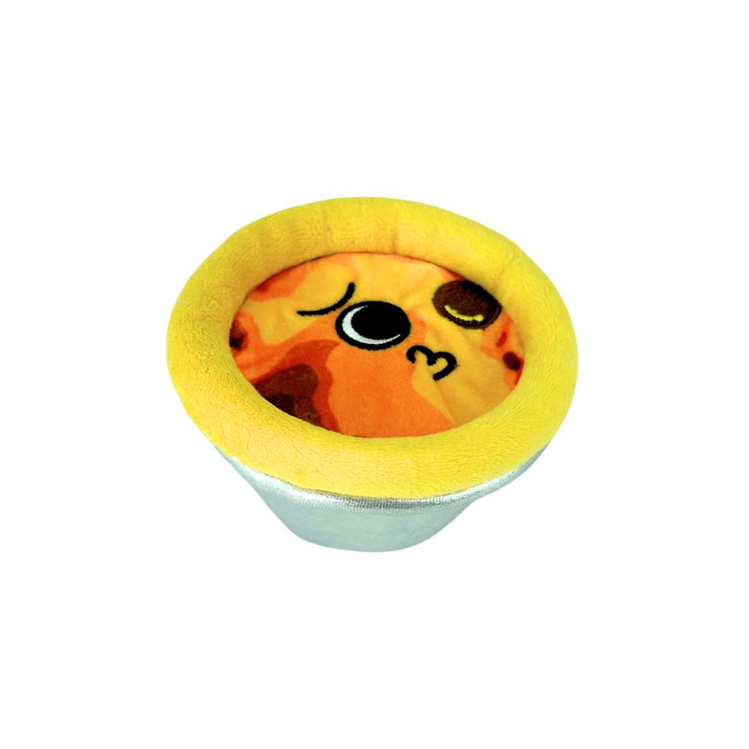 Cute Egg Tart Plush Toy with Funny Expression