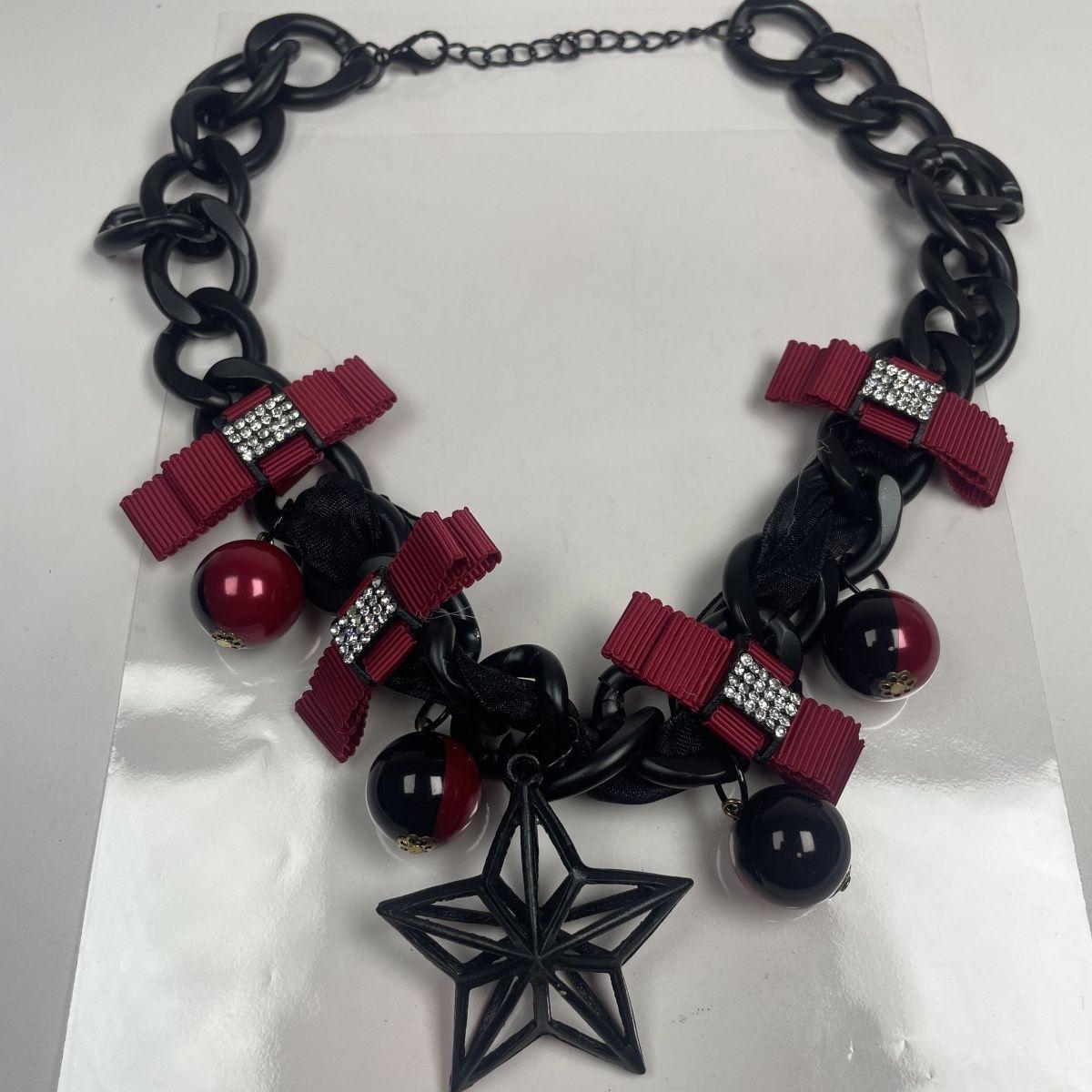 Gothic Punk Star Ribbon Black Choker