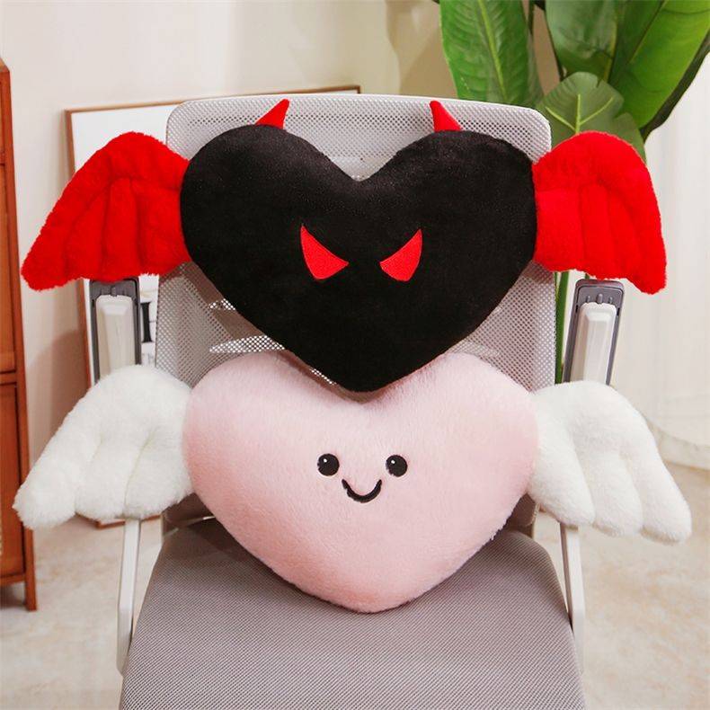 Angel and Devil's Heart Pillow