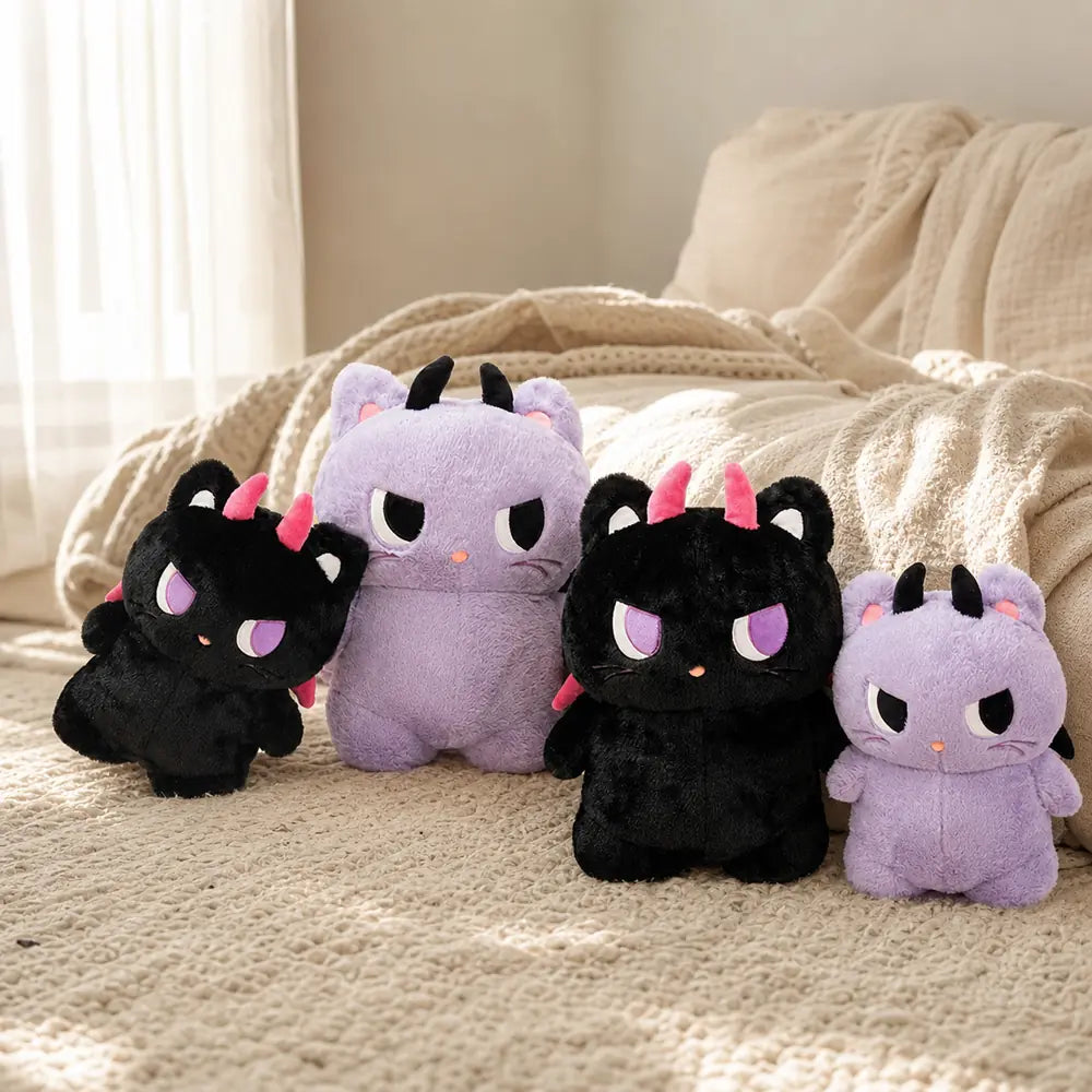 Purple and Black Devil Cat Plush Toy Collection
