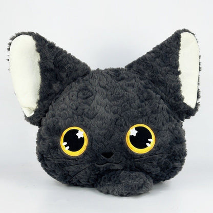 Black Devon Rex Cat Pillow