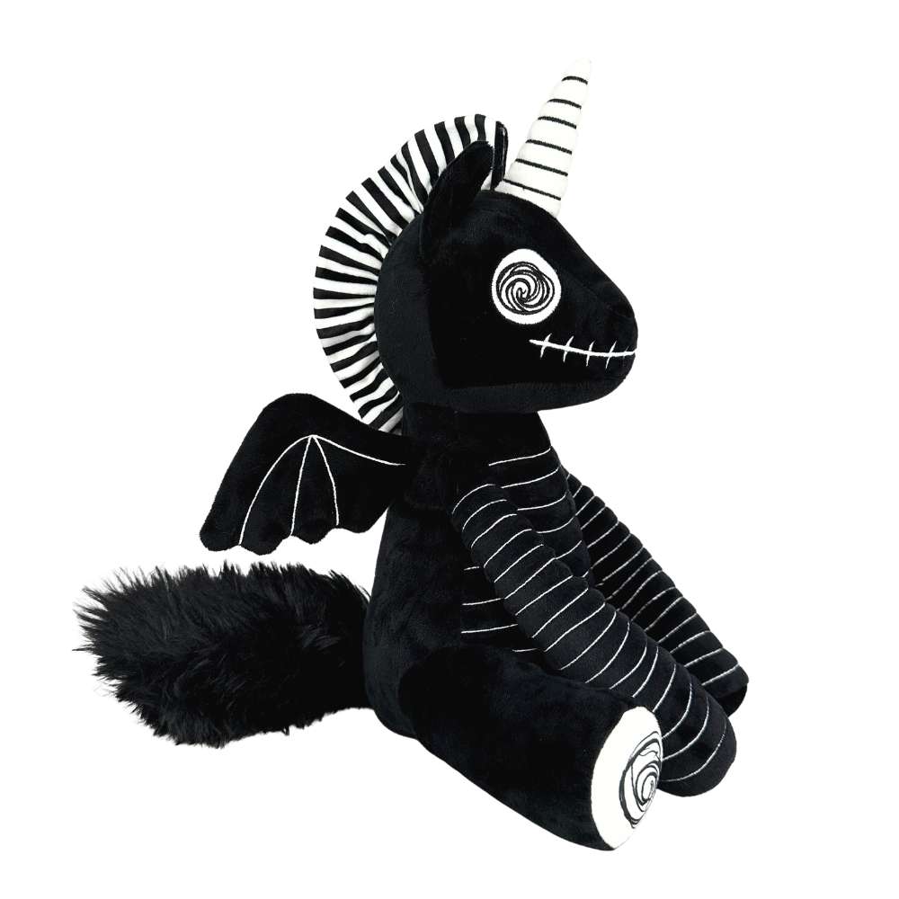 Gothic Schwarz-Weiß Dizzy Dragon Plüsch