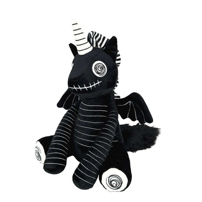Gothic Schwarz-Weiß Dizzy Dragon Plüsch