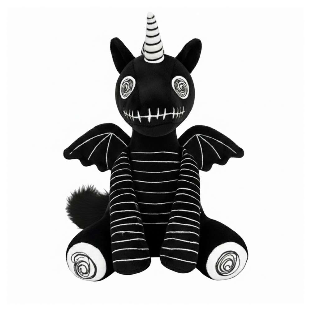 Gothic Schwarz-Weiß Dizzy Dragon Plüsch