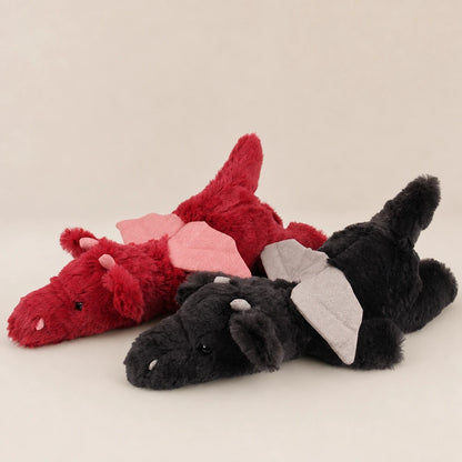 Red and Black Dragon Plush Toys - Pair View