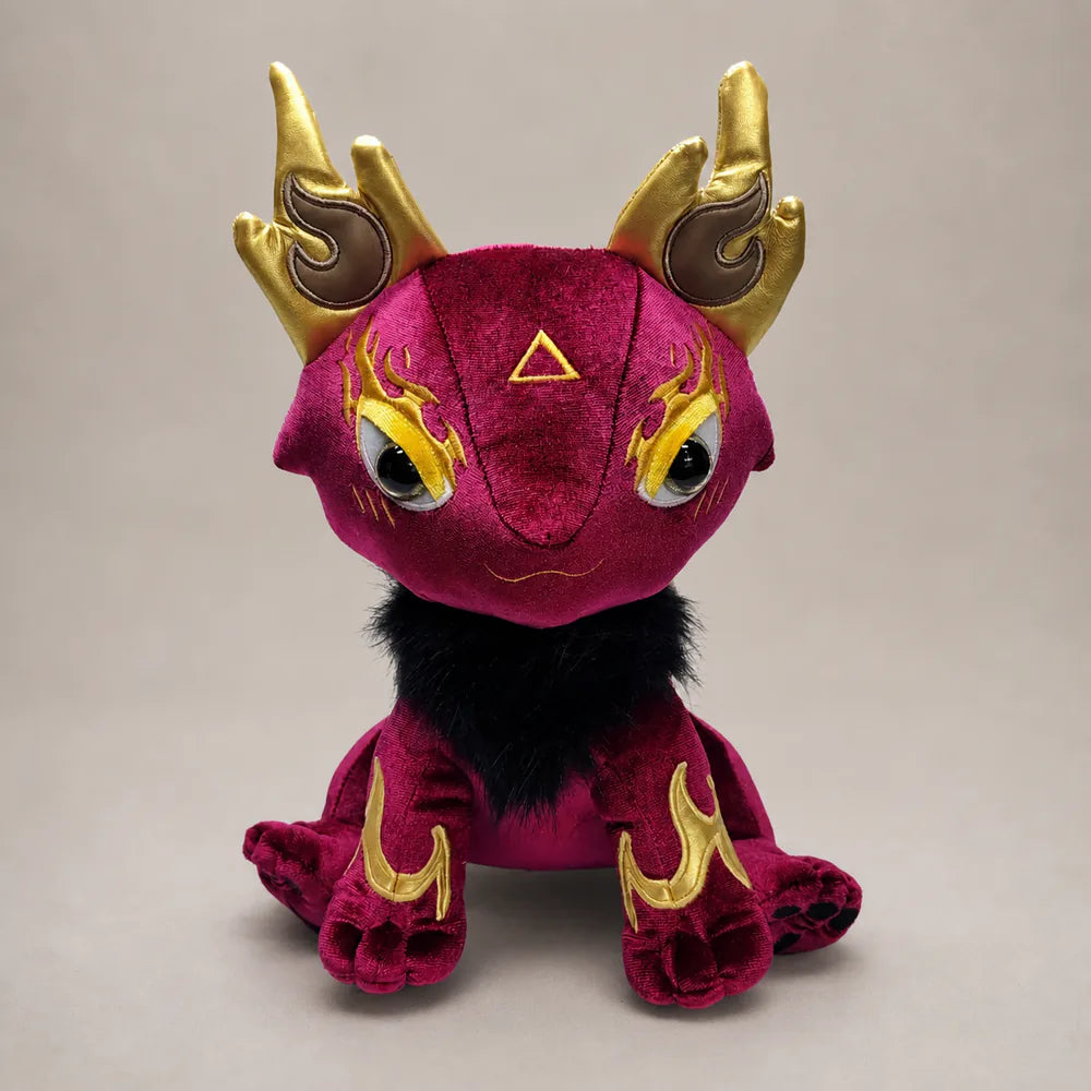 Mystic Dragon Plush Stuffed Animal Magenta Front View