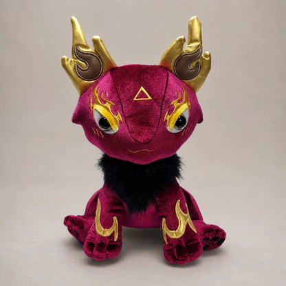 Mystic Dragon Plush Stuffed Animal Magenta Front View