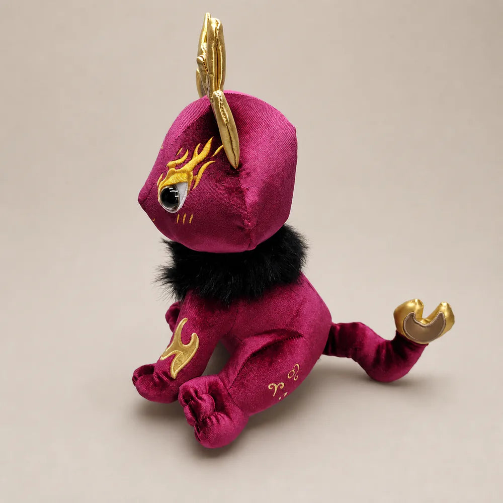 Mystic Dragon Plush Stuffed Animal Magenta Side View