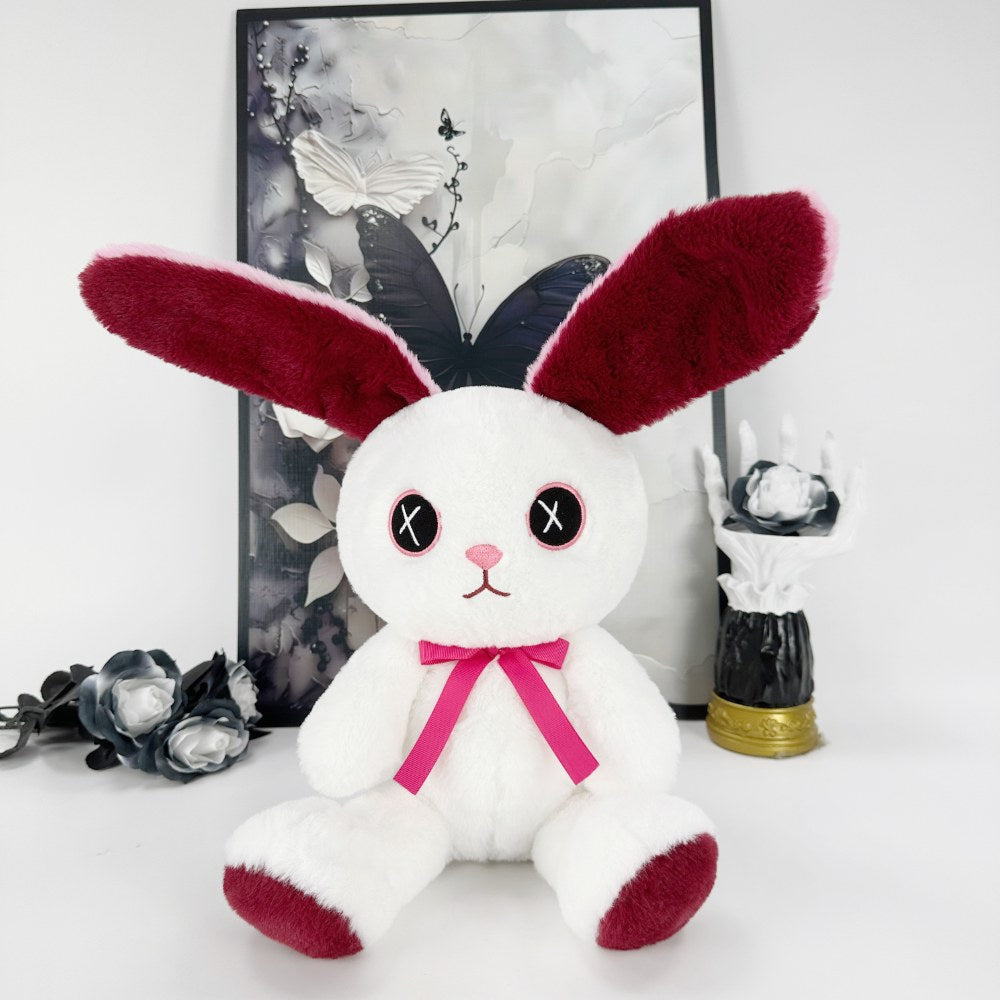 Pink And White Emo Bunny with Cross Eyes