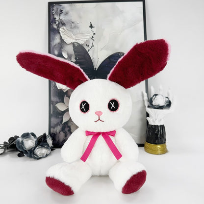 Pink And White Emo Bunny with Cross Eyes