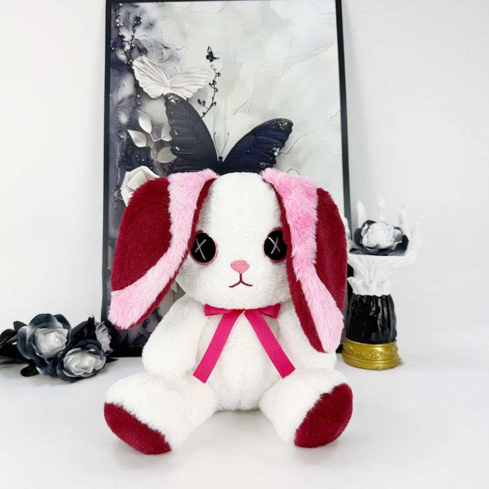 Pink And White Emo Bunny with Cross Eyes – PlushThis| Plushies ...