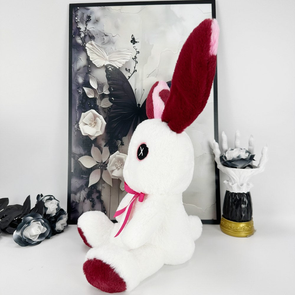 Pink And White Emo Bunny with Cross Eyes