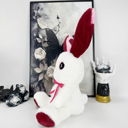 Pink And White Emo Bunny with Cross Eyes