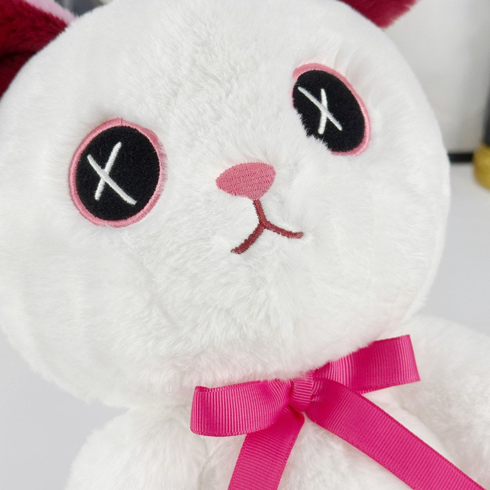 Pink And White Emo Bunny with Cross Eyes