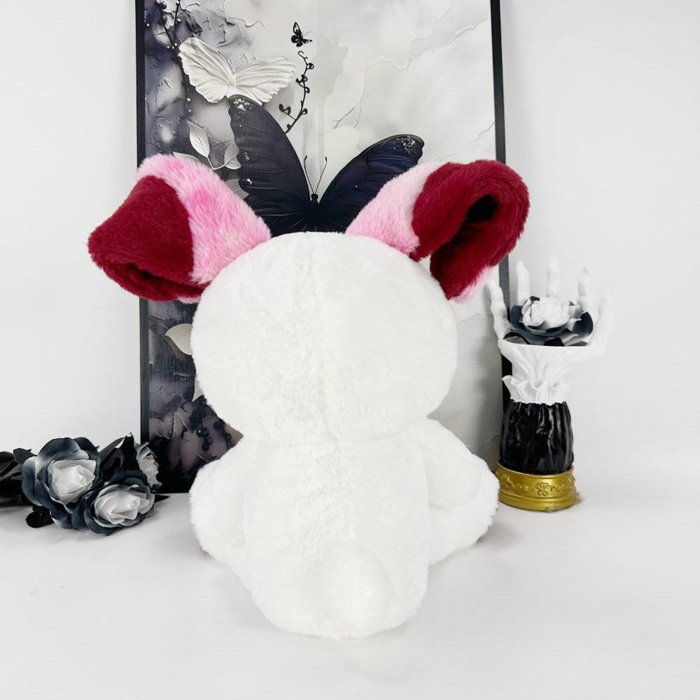 Pink And White Emo Bunny with Cross Eyes