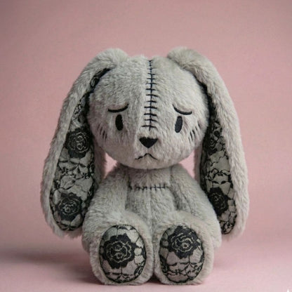 Emo Grey Bunny with Lace