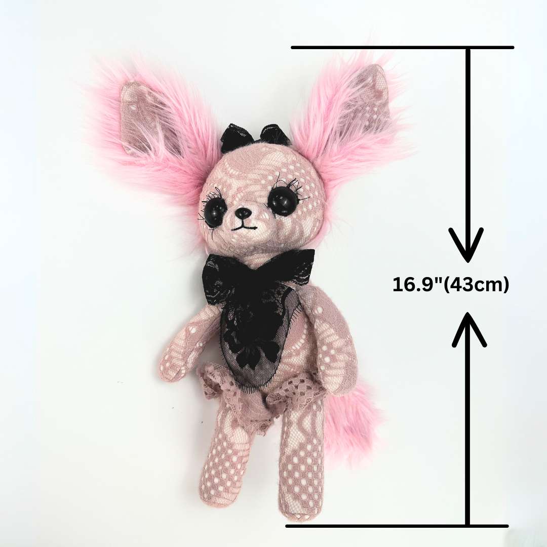 emo pink fox stuffed animal