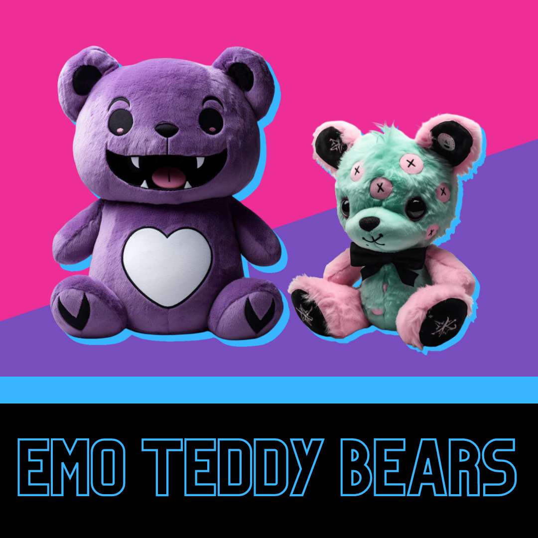 Emo teddy bear plush