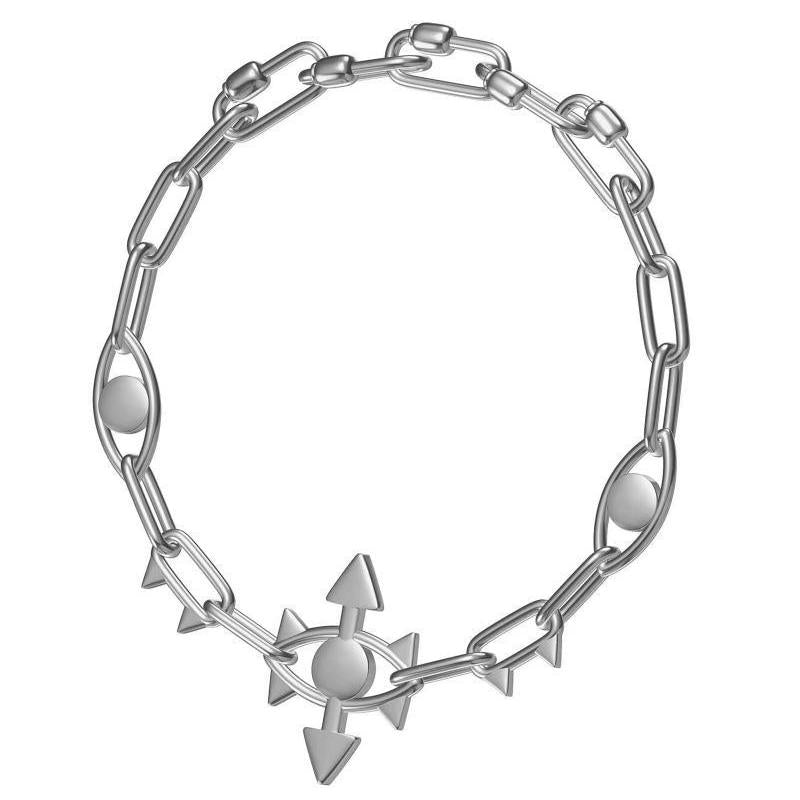 Cyber Future Hunter's Eye Geometric Metal Men's Choker