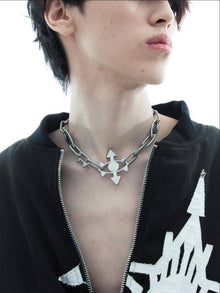 Cyber Future Hunter's Eye Geometric Metal Men's Choker